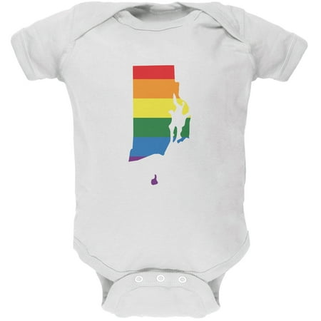 

Rhode Island LGBT Gay Pride Rainbow White Soft Baby One Piece - 9-12 months