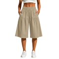 thumbnail image 6 of ManxiVoo Womens Casual Loose Folded Hem 5 Inch Pants Flowy Skirt Shorts Style, 6 of 9