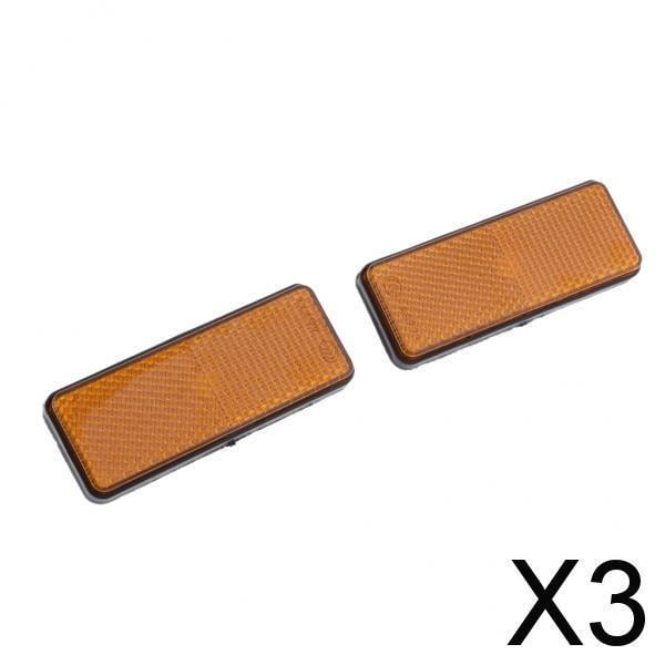 DYNWAVECA 3-4pack Yellow Rectangle Reflectors Universal for Motorcycle ATV Dirt Bike 3 Pcs