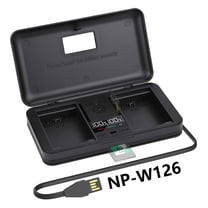 CITYORK Digital Camera Battery Charger NP-W126 LCD Multi-Functional Battery Charger Case for Fujifilm FinePix HS30, HS30EXR, HS33EXR, HS35EXR, HS50EXR, X-A1, X-E1, X-E2, X-M1, X-Pro1, X-T1, X-T10