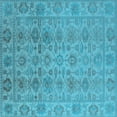 thumbnail image 1 of Ahgly Company Indoor Square Oriental Light Blue Industrial Area Rugs, 6' Square, 1 of 4