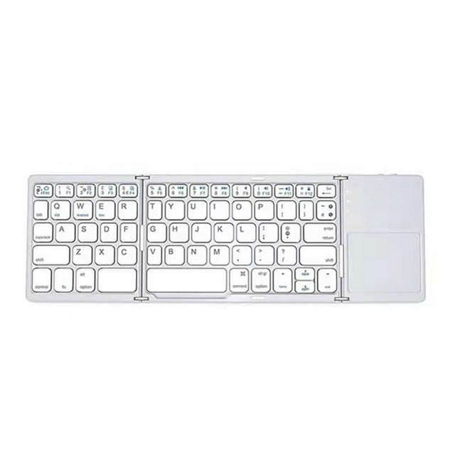 Maytalsory Clavier de Jeu Pliable Micro Rechargeable 64 Touches Bluetooth-compatible 3.0 Accessoires Clavier pour Ordinateur Portable Tablette Argent Blanc
