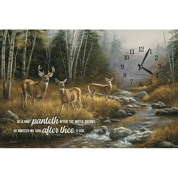 Precious Melodies Clock - Deer with Wildlife Chimes