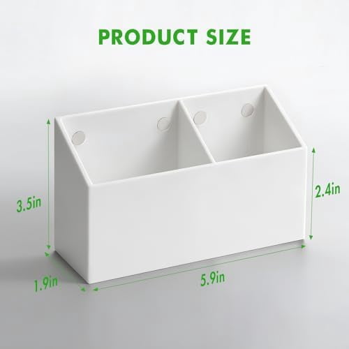 Magnetic Dry Erase Marker Holder for Whiteboard, Acrylic Magnet Pen Holder for Refrigerator Fridge, Marker Holder for Classroom Teacher, Pencil Cup,Office Accessories, Locker Organizer(White)