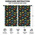 thumbnail image 2 of Dinosaur and Leaves Black Pattern Insulated Teens Curtains Set Of 2, Bedroom Essentials, Toddler Room Decor 52"x84", 2 of 5