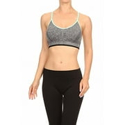 Sassy Apparel Womens Gym Athletic Workout Compression Sports Bra (Large/X-large, Mint)
