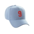 thumbnail image 3 of Daxton Structured Baseball Hat Cap Curved Visor Custom Team Number - Sky Hat, Red 9, 3 of 3