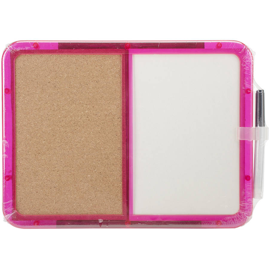 Memo Board with Marker 8.25"x11.25", Half Cork And Half Dry Erase