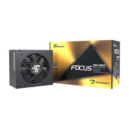 Seasonic FOCUS GM-850 850 watts 80 Plus Gold, Semi-Modular, Fits All ATX Systems, Fan Control in Silent & Cooling Mode, 7 Year Warranty Perfect Power Supply for Gaming & Various Applic