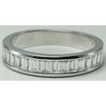 thumbnail image 1 of 14k White Gold Baguette Classical channel set diamond half eternity wedding band ring (1 Ct, G , VS2 ), 1 of 4