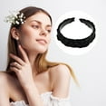 thumbnail image 5 of Unique Bargains 1 Pcs 1.5 Inch Wide Synthetic Hair Braided Headband Hair Hoop for Women and women Black, 5 of 7