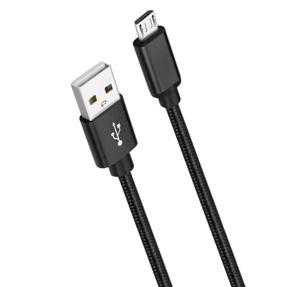 ROFAY 10FT Micro USB Cable, Nylon Braided Charging Wire, Compatible with TV Stick, PS4, Android, Black