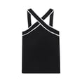 thumbnail image 5 of Liacowi Women’s Striped Print Tank Tops Sleeveless Cross Front Tops Knit Vest Summer Shirt, 5 of 7