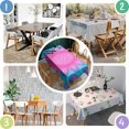 thumbnail image 5 of Pink Blue Tie Dye Flower Pattern Rectangle Tablecloth 60"x120",Waterproof Polyester Rectangle Table Cloth, Wipeable Spillproof Polyester Tablecloth for Dining, Camping, Indoor and Outdoor, 5 of 6