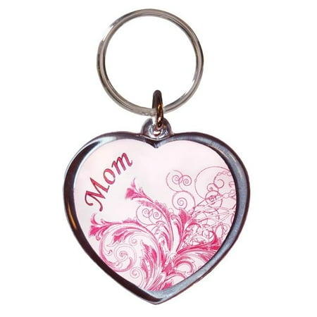 Mom Keychain - Hillman Group 711387 Carded Mom Heart Acrylic Keychain - 3 Piece