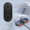 thumbnail image 2 of 2-in-1 10W Dual Seat Qi Wireless Charger Fast Charging Pad for Mobile Phone Headset, 2 of 10