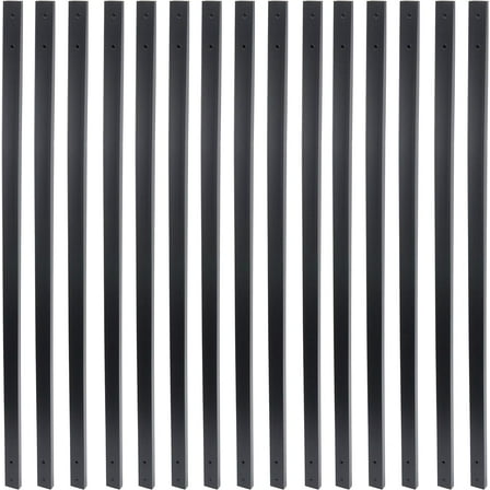 Myard 38 Inches Traditional Rectangular Iron Deck Balusters with Screws for Wood Aluminum Composite Facemount Railing, Classic Geometric Styling (50-Pack, Matte Black)