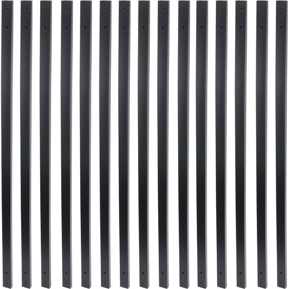 Myard 38 Inches Traditional Rectangular Iron Deck Balusters with Screws for Wood Aluminum Composite Facemount Railing, Classic Geometric Styling (50-Pack, Matte Black)