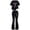 #4-Black, variant on shoper Girls' Summer 2-Piece Outfit Set Bow-Embellished Short-Sleeve Top Flared Pants Size 8-13 Years Old