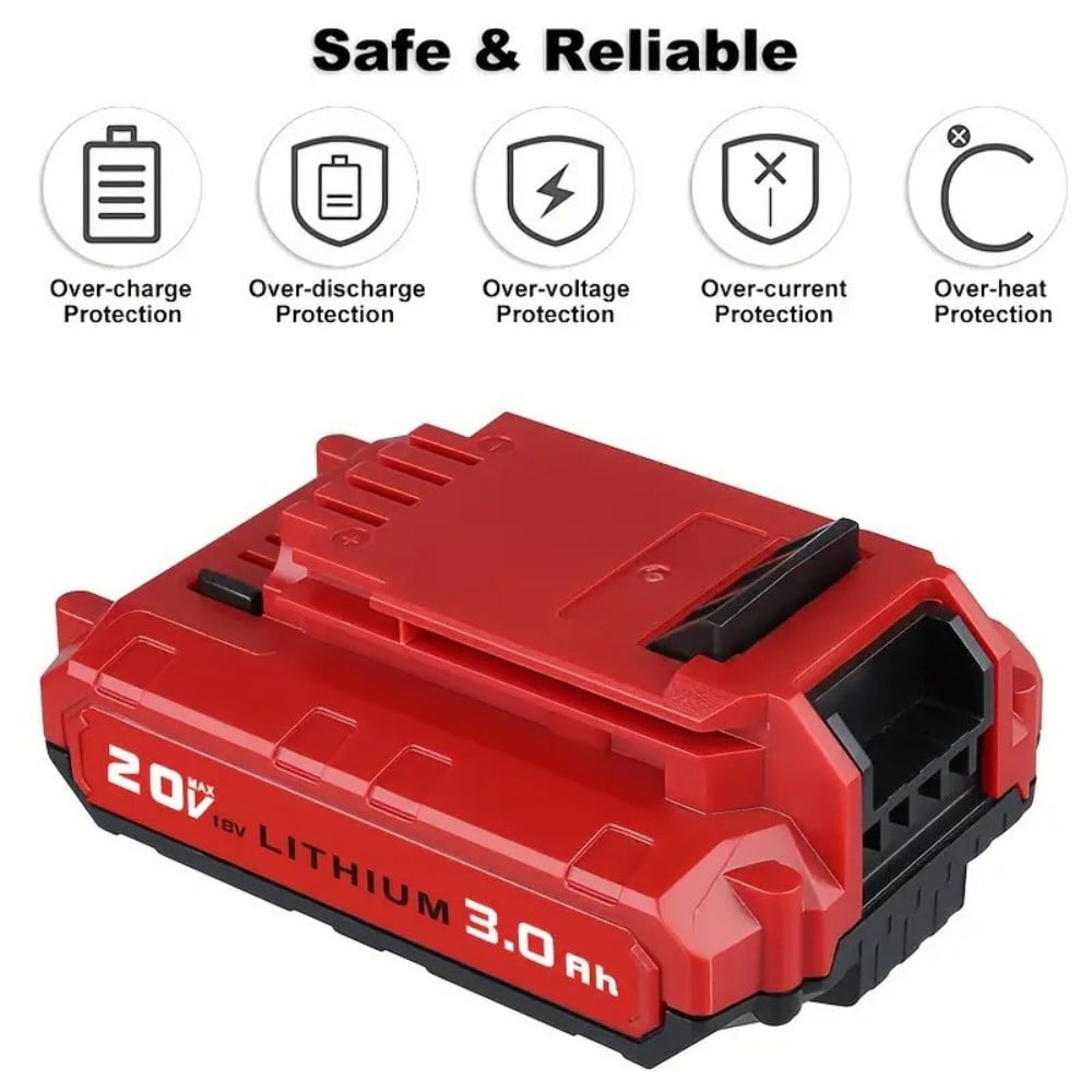 2 Pack 3.0Ah 20V Lithium-ion Replacement Batteries Compatible with Porter Cable 20V Battery PCC681L PCC682L PCC660 PCC641 PCC683L PCC685L PCC601 PCC670