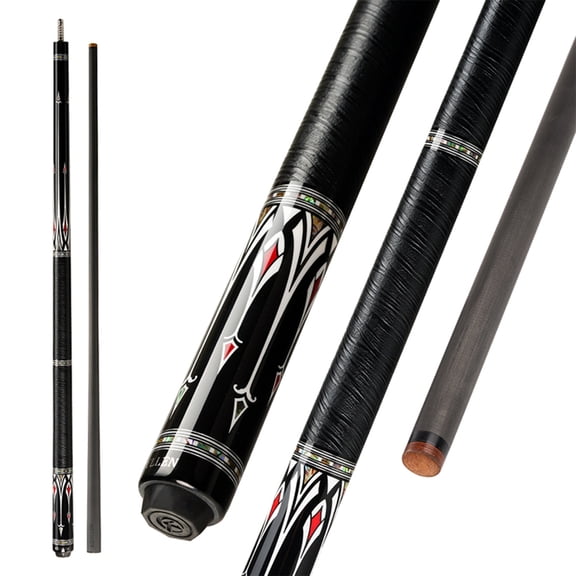 KONLLEN Carbon Fiber Pool Cue Stick Low Deflection Hand-Made Inlay Billiard Cue Ultra-Smooth Professional Feeling Billiard Pool Cue Sticks for Adults