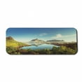 thumbnail image 1 of European Computer Mouse Pad, Reine Creek in Norway in a Sunny Fall Day Tranquil Peaceful Vacation Image Print, Rectangle Non-Slip Rubber Mousepad Large, 31" x 12", Green Blue, by Ambesonne, 1 of 2