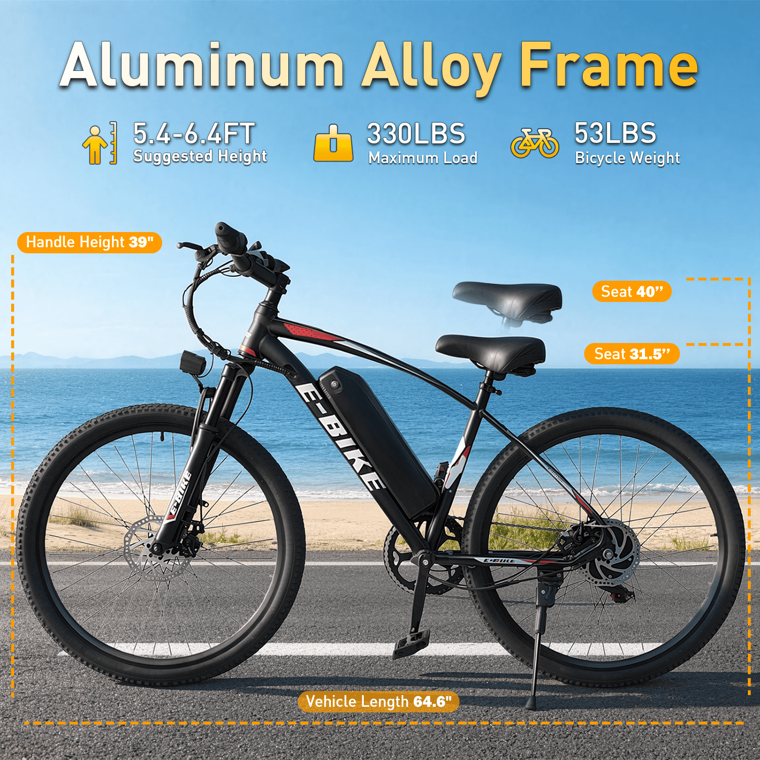 Adults 20MPH Electric Mountain Bicycles,500W Peak 749W Motor, 40 Miles Range,26" Commuting E bike with 432Wh Removable Battery,7 Speeds,UL2849 Certified