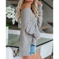 thumbnail image 4 of Pullover Tops, Oversized V Neck Women Knit Sweaters Split Design For Home For Shopping ANGGREK Otros, 4 of 7