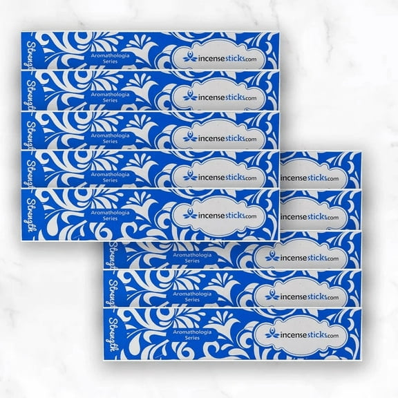 Strength Incense 8" 12 Sticks, 10 Packs ,12 Incense Sticks per Pack, Bergamot Incense Blend