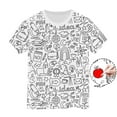 thumbnail image 5 of Girls Shirts Kids Handmade Doodle Sketch Coloring Fundiy Hand Painted Short Sleeve Hawaiian Shirt, 5 of 5