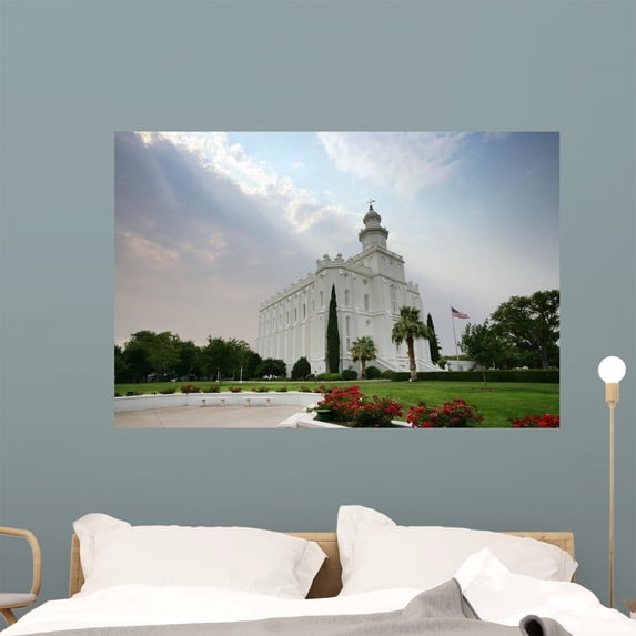 St George Temple Wall Mural by Wallmonkeys Peel and Stick Graphic (48 in W x 32 in H) WM39645