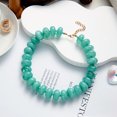 thumbnail image 4 of NICKSUN Vibrant Dopamine Color Resin Beaded Choker Necklace, Smooth Flat Round Disc Collarbone Statement Necklace, Minimalist Summer Vacation Stackable Jewelry, 4 of 7