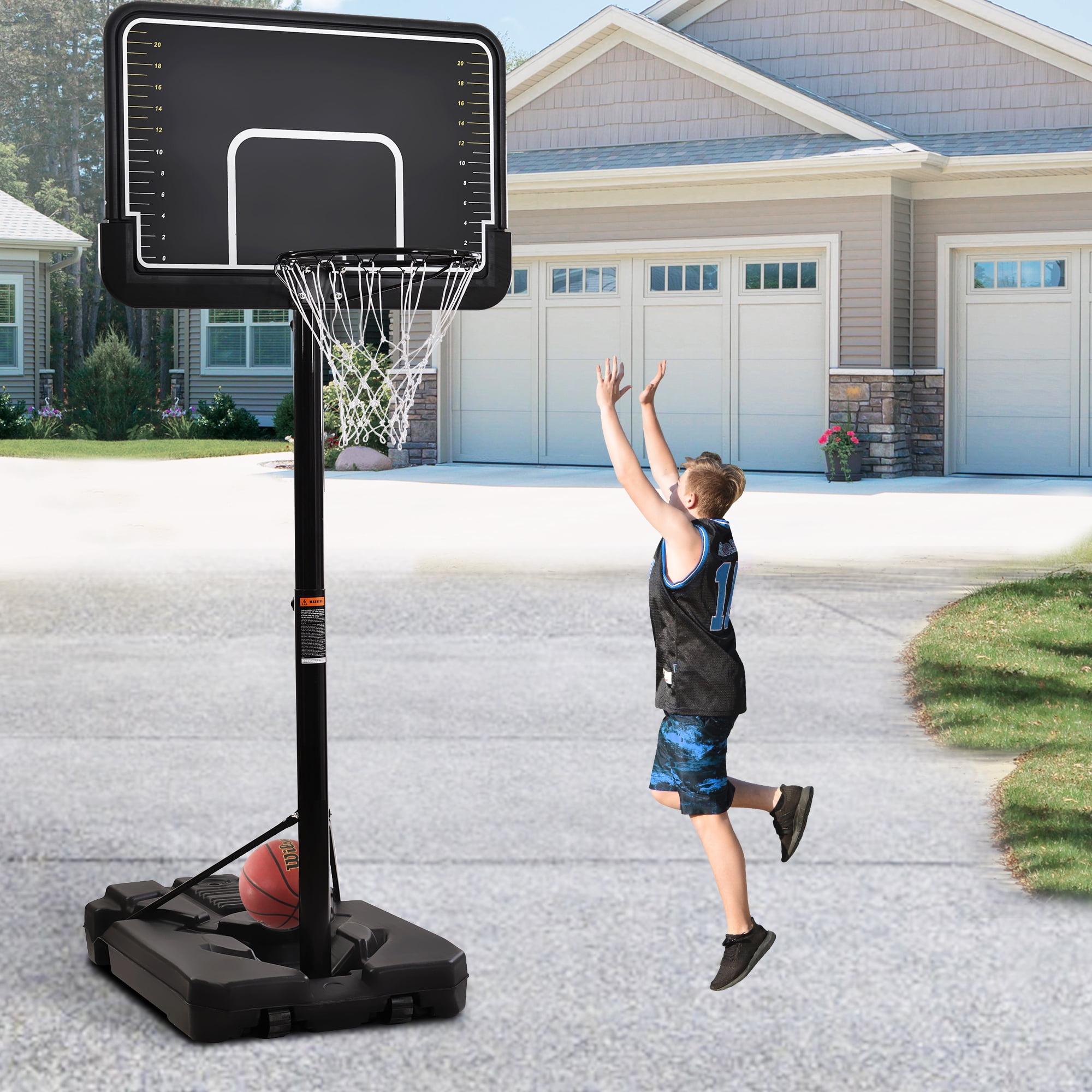 Portable Basketball Hoop, BTMWAY 6.6FT10FT Adjustable Height