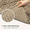 thumbnail image 5 of Chenille Bathroom Rugs Mat 24"x17", Non-Slip Bath Mat for Bathroom Floor & BathTub, Washable Soft Shower Shag Bath Rugs, Fluffy Thick Water Absorbent Microfiber Shower Mat, Light Brown, 5 of 6