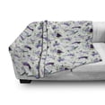 thumbnail image 2 of Floral Soft Flannel Fleece Throw Blanket, Repetitive Lilac Tones Flowers Hydrangea Rose Print, Cozy Plush for Indoor and Outdoor Use, 50" x 60", Plum Blue Violet, by Ambesonne, 2 of 5