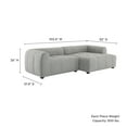 thumbnail image 3 of Liana Right-Facing Upholstered Fabric Modular Sofa with Chaise in Pewter, 3 of 8