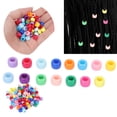 thumbnail image 2 of 100Pcs Barbe Perles Conception Simple Parfaite Taille Texture Brillante Durable Cheveux Légers Perles pour DIY Projet, 2 of 5