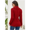 thumbnail image 4 of Pulls Femmes Chauds Asymétriques Tricotés Col Roulé Unis Enveloppants Manches Longues Hauts Décontractés, 4 of 5