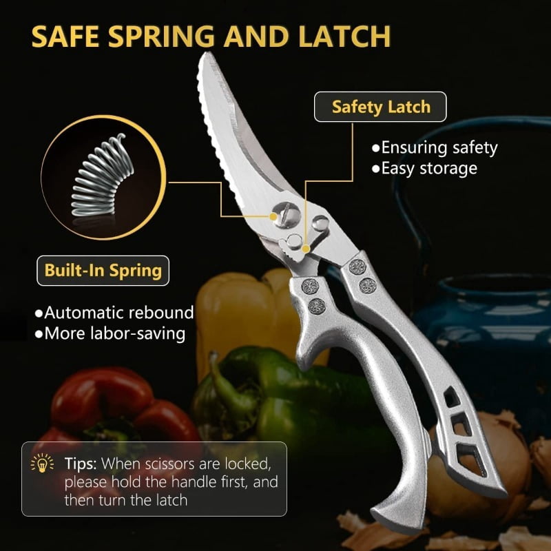 6PCS Cooking Knife Set Includes Stainless Steel Kitchen Knives with Ergonomic Wooden Handles and Handmade Kitchen Scissors Meat Cleaver Fruit Knife for Household Cooking Gifts for Men