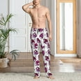 thumbnail image 5 of Uemuo Tulips Flowers Pattern Men's Wide Leg Palazzo Lounge Pants with Pockets Light Weight Loose Comfy Casual Pajama Pants-Small, 5 of 9
