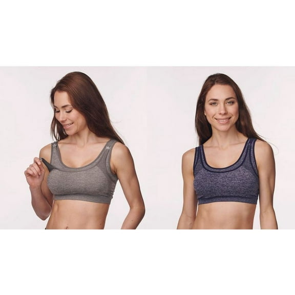 Under Control Seamless Maternity And Nursing Yoga Bra, 2 Pack