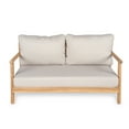 thumbnail image 3 of Christopher Knight Home Patio Wood Loveseat, Outdoor 2-Seater Sofa Couch with 5" Cushions, Teak + Beige, 3 of 10