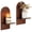 Brown, variant on Sziqiqi Boho Wall Candle Holders Set of 2: Natural Wood Floating Shelves with Rainbow Arch Design Hanging Shelves for Tea Lights, Plants, Books | Farmhouse Home Decor