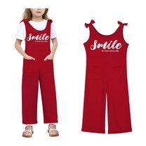 Girls Jumpsuit Sleeveless Red Rompers with Pockets Summer Rompers for Girls Tween Girls Trendy Clothes 7-8 Years Girls Fashion