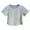 Light Blue, variant on Mgmyaa Girls' Summer Revivalism Casual Striped Color Blocked Short Sleeved T-shirt