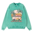 thumbnail image 4 of Sudadera con capucha vintage desgastada para hombre, con texto "Let's Get Away, Take The Bus, Go On Vacation", de algodón, informal, holgada y de gran tamaño, 4 of 4