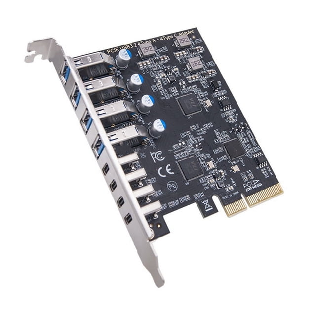8 Port USB 3.2 PCI-E Expansion Card Adapter Card 20Gbps 4 Type-C+4 Type-A Expansion Card for Desktop PC Host Card