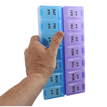 Dependable Industries Inc. Essentials Jumbo Extra Large 9"x 4.75" Pill Organizer 7 Day 2 Times a Day Weekly Pill Box AM PM Case Vitamin Case  Morning Bedtime ( Only Dependable Sells the Original)