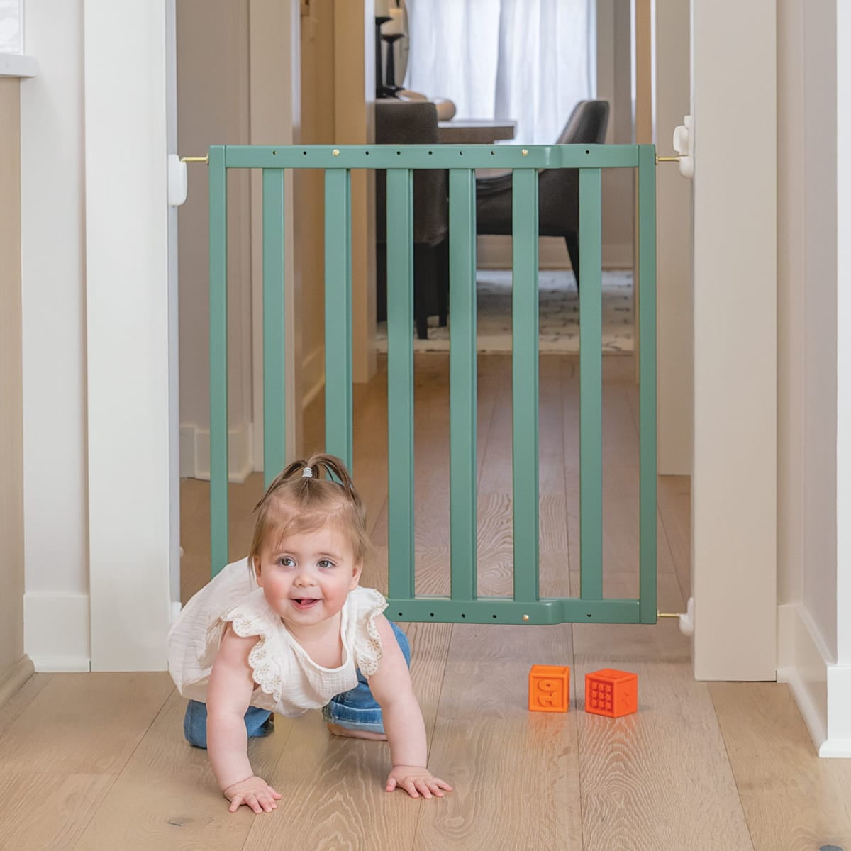 Toddleroo by North States LuxeCraft Wooden Baby Gate, Jack Pine Green