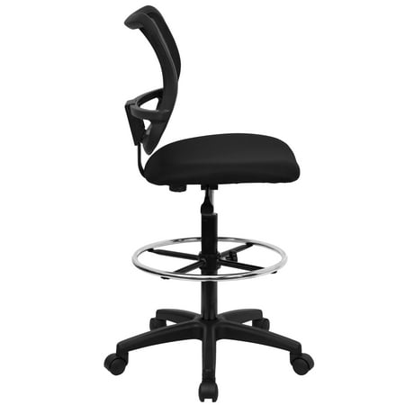 Flash Furniture Elaine Mid-Back Black Mesh Drafting Chair